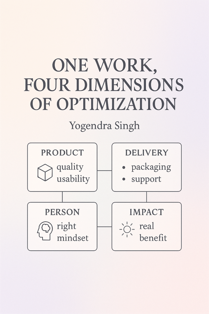 One Work, Four Dimensions of Optimization.